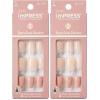 KISS imPRESS No Glue Mani Press On Nails, , ‘Simple Pleasure’, Nude, Short Size, Squoval Shape, Includes 30 Nails, Prep Pad, Instructions Sheet, 1 Manicure Stick, 1 Mini File(30 Count (Pack of 2))