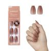KISS imPRESS No Glue Mani Press On Nails, Bare but Better, ‘Flare’, Medium Neutral, Medium Size, Coffin Shape, Includes 30 Nails, Prep Pad, Instructions Sheet, 1 Manicure Stick, 1 Mini File(33 Count (Pack of 1))