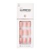KISS imPRESS No Glue Mani Press On Nails, Design, ‘Eternity’, Medium Blue, Short Size, Squoval Shape, Includes 30 Nails, Prep Pad, Instructions Sheet, 1 Manicure Stick, 1 Mini File(Pink and Bronze)