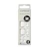 KISS imPRESS No Glue Pedi Press-On Nails, Toenails, ‘All Smiles’, White, Short Size, Squoval Shape, Includes 24 Nails, Prep Pad, Instructions Sheet, 1 Manicure Stick, 1 Mini File