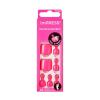 KISS imPRESS No Glue Pedi Press-On Nails, Toenails, ‘Time After Time’, Medium Pink, Short Size, Squoval Shape, Includes 24 Nails, Prep Pad, Instructions Sheet, 1 Manicure Stick, 1 Mini File