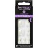 KISS imPRESS No Glue Pedi Press-On Toenails, White Nails with Pearl, Squoval Shape, Includes 24 Nails, Prep Pad, 1 Manicure Stick, 1 Mini File