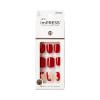 KISS imPRESS Press-On Manicure Fake Nails – Adore You, Short, Square, Red, Easy Press On, Chip Proof, Smudge Proof, Waterproof, No Dry Time, Comfortable & Secure, Super Hold Adhesive | 30 Count