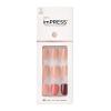 KISS imPRESS Press-On Manicure, Nail Kit, PureFit Technology, Short Press-On Nails, Square, ‘Flawless’, Includes Prep Pad, Mini Nail File, Cuticle Stick, and 30 Fake Nails Purple and Silver(Before Sunset)