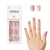 KISS imPRESS Press-On Manicure, Nail Kit, PureFit Technology, Short Press-On Nails, Square, ‘Flawless’, Includes Prep Pad, Mini Nail File, Cuticle Stick, and 30 Fake Nails Purple and Silver(Miracle)