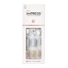 KISS imPRESS Press-On Manicure, Nail Kit, PureFit Technology, Short Press-On Nails, Square, ‘Flawless’, Includes Prep Pad, Mini Nail File, Cuticle Stick, and 30 Fake Nails Purple and Silver(Knock Out)