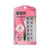 WICKED X imPRESS Press On Self Adhesive Eyelashes, ‘Welcome to OZ’, 8mm-10mm Natural Volume Press On Lashes, Pink Glitter, No Glue Needed, 12 Lash Clusters & Non-Stick Mini Applicator(Magic Unleashed)