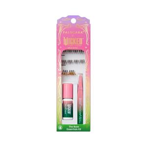 FALSCARA X WICKED: FOR GOOD False Eyelashes, ‘Love Without Limits’, 8mm-10mm Natural Volume, Green Glitter, Lash Extension Kit Includes Mini BOND, Mini Applicator, & 10 Lash Clusters(Go on  You’re Free)