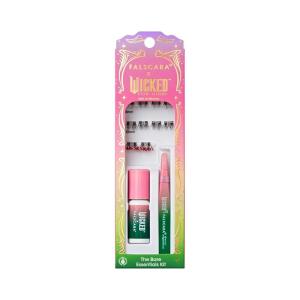 FALSCARA X WICKED: FOR GOOD False Eyelashes, ‘Love Without Limits’, 8mm-10mm Natural Volume, Green Glitter, Lash Extension Kit Includes Mini BOND, Mini Applicator, & 10 Lash Clusters(Wickedly Wonderful)