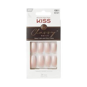 KISS Classy French Nail Manicure Kit with Gel Finish,Medium,Coffin Shaped,Includes Pink Nail Glue (Net Wt. 2 g / 0.07oz.),Mini Nail File,Manicure Stick, 28 Fake Nails,Cozy Meets Cute,28 Count(Be-You-Tiful)