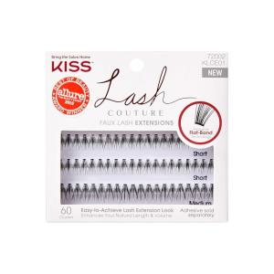 KISS Lash Couture Faux Mink Lash Extensions, Style ‘Venus’, Exclusive Flat-Band Technology, Short & Medium Length, 60 Individual Lash Clusters, Glue On Lashes(Venus)