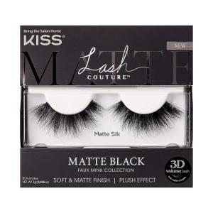 KISS Lash Couture Matte Black Faux Mink Collection False Eyelashes, 14 mm, 3D Volume, Soft & matte Finish, Plush Effect, Easy to Apply, Reusable, 1 Pair Fake Lashes, Style ‘Matte Silk’