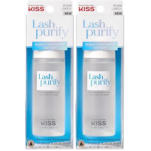 KISS Lash Purify Eye Makeup Remover & False Eyelash Cleanser/Conditioner, Gentle 3-in-1 Formula Removes Lash Glue & Waterproof Makeup, Net Wt. 50 ml (1.69 US fl. oz.)(1.7 Fl Oz (Pack of 2))