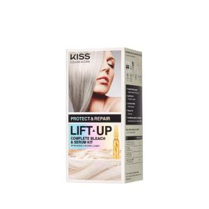 KISS Lift Up Complete Hair Bleach Kit, Rose Pink Toner, Gentle Conditioning Formula for All Hair Types, Reduces Brassiness, Includes 6-Pc DIY Bleach Kit(Bleach & Serum)
