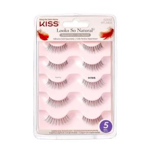 KISS Looks So Natural False Eyelashes Double Pack, Lightweight & Comfortable, Tapered End Technology, Reusable, Cruelty-Free, Contact Lens Friendly, Style ‘Sultry’, 2 Pairs Fake Eyelashes(Sultry)