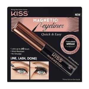 KISS Magnetic Lash 01, Synthetic False Eyelashes with Magnets Under and Over Your Upper Lashes, No Glue Needed, Lightweight, Reusable, Contact Lens Friendly, Cruelty Free, with Lash Applicator, 1 Pair(Magnetic Eyeliner)