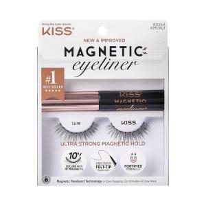 KISS Magnetic Lash 01, Synthetic False Eyelashes with Magnets Under and Over Your Upper Lashes, No Glue Needed, Lightweight, Reusable, Contact Lens Friendly, Cruelty Free, with Lash Applicator, 1 Pair(Lure)