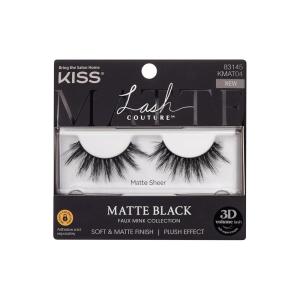 KISS Matte Black, False Eyelashes, ‘Matte Sheer’, 16mm, Includes 1 Pair Of Lash, Easy to Apply, Reusable Lash Clusters