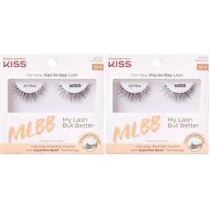 KISS My Lash But Bolder, False Eyelashes, ‘Big Personality’, 14mm, Includes 1 Pair, Easy to Apply, Reusable Lash Clusters(Black)