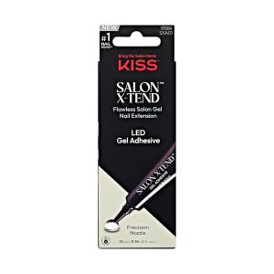 KISS Salon X-tend, Press-On Nails, Nail glue included, ‘Gel Adhesive’, Clear, Size, Shape, Includes 10Ml Led Gel Adhesive