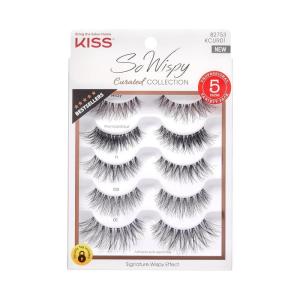 KISS So Wispy Curated Collection of Bestselling False Eyelash Styles Multipack, Volume & Curl, Lash Extensions Look, Signature Wispy Effect, Cruelty Free, Reusable, Contact Lens Friendly, 5-Pair(So Wispy Variety)