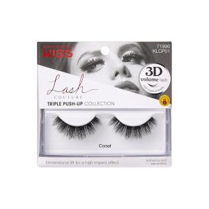 KISS Triple Push-Up, False Eyelashes, ‘Robe’, 12mm, Includes 4 Pairs Of Lashes, Easy to Apply, Reusable Lash Clusters(Corset)