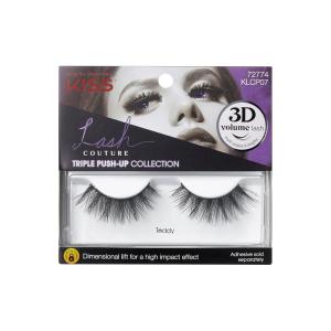 KISS Triple Push-Up, False Eyelashes, ‘Robe’, 12mm, Includes 4 Pairs Of Lashes, Easy to Apply, Reusable Lash Clusters(Teddy)