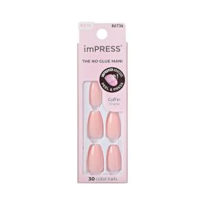 KISS imPRESS Color Press-On Manicure Fake Nails, All Black – Short & Square, Solid Black, Ready To Wear, Chip Proof, Smudge Proof, No Dry Time, Mini File & More | 30 Count(Pink Dream)
