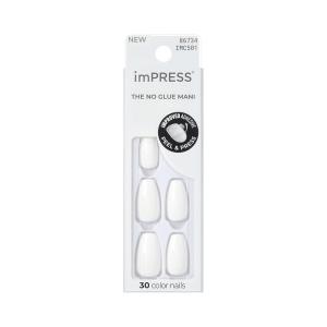 KISS imPRESS Color Press-On Nails Polish-Free Manicure Set, ‘Frosting’, 30 Chip-Proof, Smudge-Proof Fake Nails(Nude)