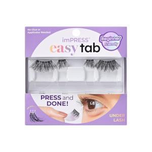 KISS imPRESS Falsies Easy Tab Press On Self Adhesive Eyelashes, Black, ‘Airy Wispy’, 1 Pair of 3mm-6mm inner Light Volume Eyelash Clusters & 1 Pair of 4mm-10mm Outer Half-Lashes with Easy Tabs(Demi Wispy)