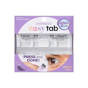KISS imPRESS Falsies Easy Tab Press On Self Adhesive Eyelashes, Black, ‘Airy Wispy’, 1 Pair of 3mm-6mm inner Light Volume Eyelash Clusters & 1 Pair of 4mm-10mm Outer Half-Lashes with Easy Tabs(Black Wispy)