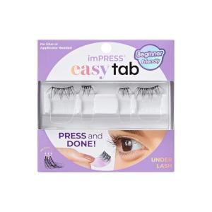 KISS imPRESS Falsies Easy Tab Press On Self Adhesive Eyelashes, Black, ‘Classy Natural’, 1 Pair of 6mm-7mm Inner Natural Volume Eyelash Clusters & 1 Pair of 6mm-10mm Outer Half-Lashes with Easy Tabs(10mm-12mm)