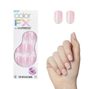 KISS imPRESS No Glue Mani Press On Nails, Color FX, ‘Satellite’, Light Pink, Short Size, Squoval Shape, Includes 30 Nails, Prep Pad, Instructions Sheet, 1 Manicure Stick, 1 Mini File(Pop Star)