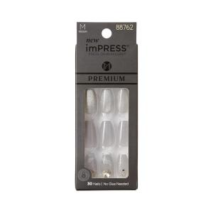 KISS imPRESS No Glue Mani Press On Nails, Premium, ‘Best Life’, Blue, Medium Size, Almond Shape, Includes 30 Nails, Prep Pad, Instructions Sheet, 1 Manicure Stick, 1 Mini File(Legacy)