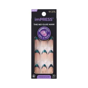 KISS imPRESS No Glue Mani Press On Nails, Premium, ‘Best Life’, Blue, Medium Size, Almond Shape, Includes 30 Nails, Prep Pad, Instructions Sheet, 1 Manicure Stick, 1 Mini File(Visions)