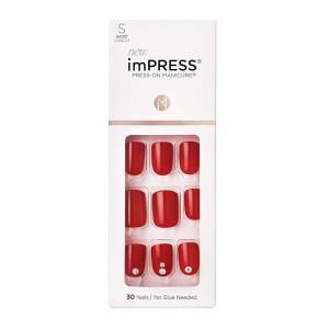 KISS imPRESS Press-On Manicure, Nail Kit, PureFit Technology, Short Press-On Nails, Square, ‘Flawless’, Includes Prep Pad, Mini Nail File, Cuticle Stick, and 30 Fake Nails Purple and Silver(Kill Heels)