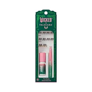 WICKED X FALSCARA False Eyelashes, Lash Extension Kit, ‘Normal is Overrated’, 10 Lash Clusters, 8mm-10mm, Medium Volume, Yellow & Purple Glitter, Mini Bond, Green & Pink Mini Applicator(Normal is Overrated)