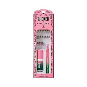 WICKED X FALSCARA False Eyelashes, ‘Munchkinland’, 8mm-10mm Natural Volume, Multicolored Glitter, Lash Extension Kit Includes Mini BOND NET WT 4.5 G (0.15 Oz.), Mini Applicator, & 10 Lash Clusters(Munchkinland)
