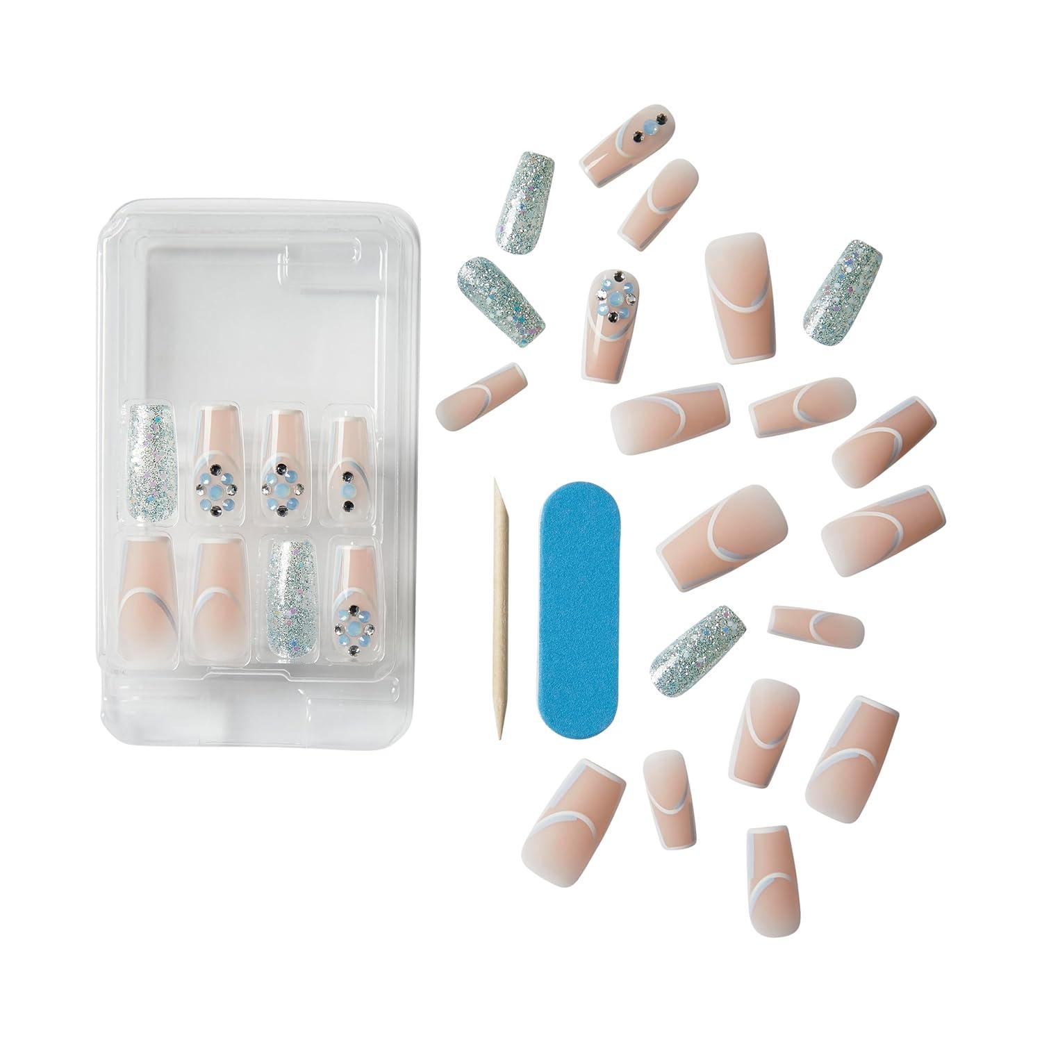 imageKISS Masterpiece OneOfAKind Luxe Manicure Long Square Members Only Waterproof Durable Flexible No Damage Trendy ampamp Intricate Nail Art From Home Lasts Up to 7 Days 30 CountMembers Only
