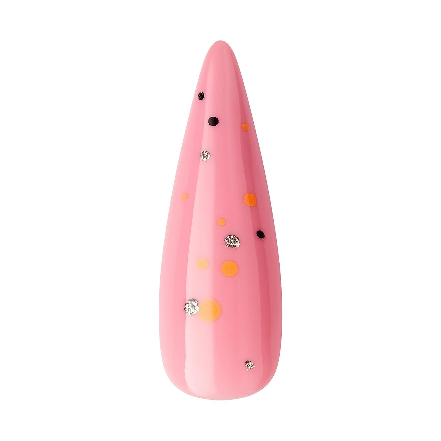 imageKISS Voguish Fantasy Halloween Nails Black ampamp Pink XLong Length Stiletto Shape Pink Gel Nail Glue 2g Mini Nail File Manicure Stick ampamp 28 Fake NailsFright Night