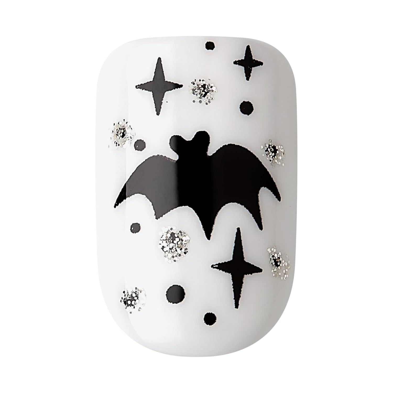 imageKISS Voguish Fantasy Halloween Nails Black ampamp Pink XLong Length Stiletto Shape Pink Gel Nail Glue 2g Mini Nail File Manicure Stick ampamp 28 Fake NailsBootiful