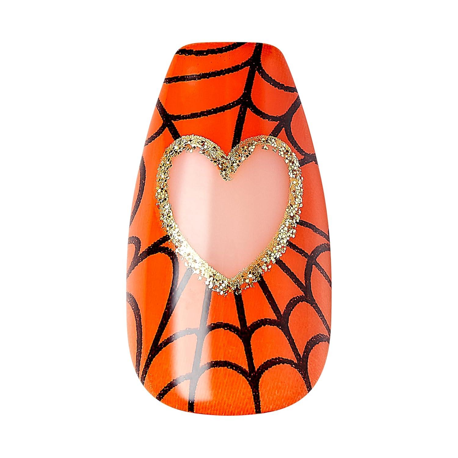 imageKISS Voguish Fantasy Halloween Nails Black ampamp Pink XLong Length Stiletto Shape Pink Gel Nail Glue 2g Mini Nail File Manicure Stick ampamp 28 Fake NailsNightmare