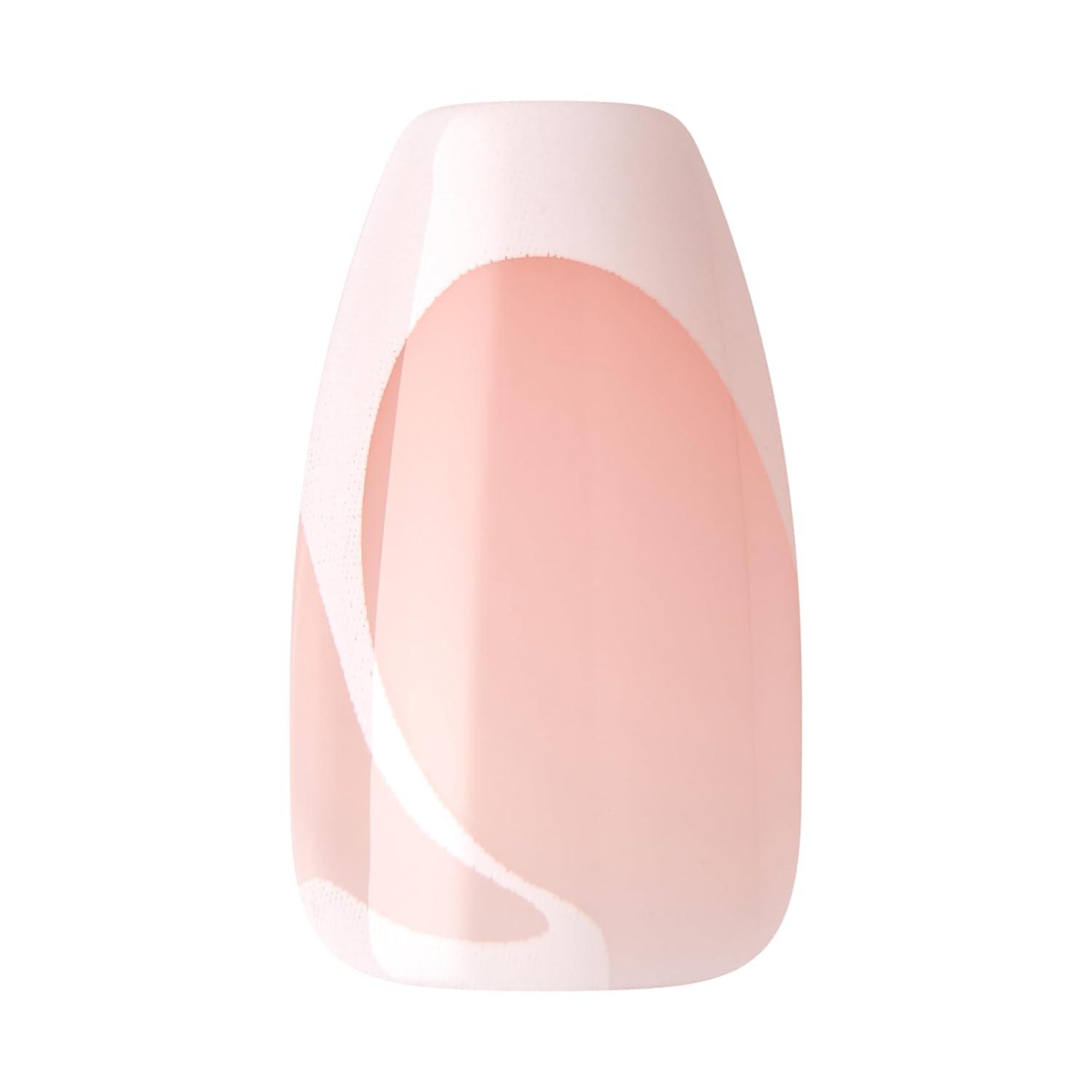imageKISS Voguish Fantasy Press On Nails Nail glue included Hush Rush Black Short Size Coffin Shape Includes 28 Nails 2g Glue 1 Manicure Stick 1 Mini fileFashspiration