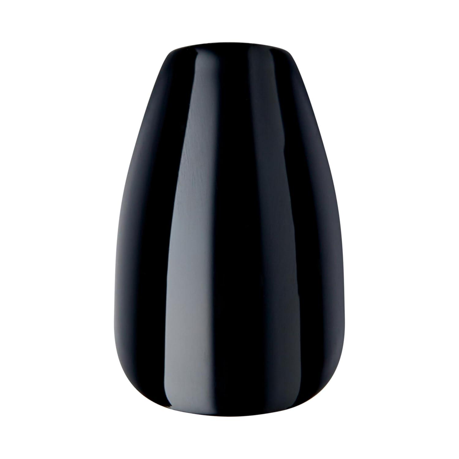 imageKISS Voguish Fantasy Press On Nails Nail glue included Hush Rush Black Short Size Coffin Shape Includes 28 Nails 2g Glue 1 Manicure Stick 1 Mini fileHush Rush