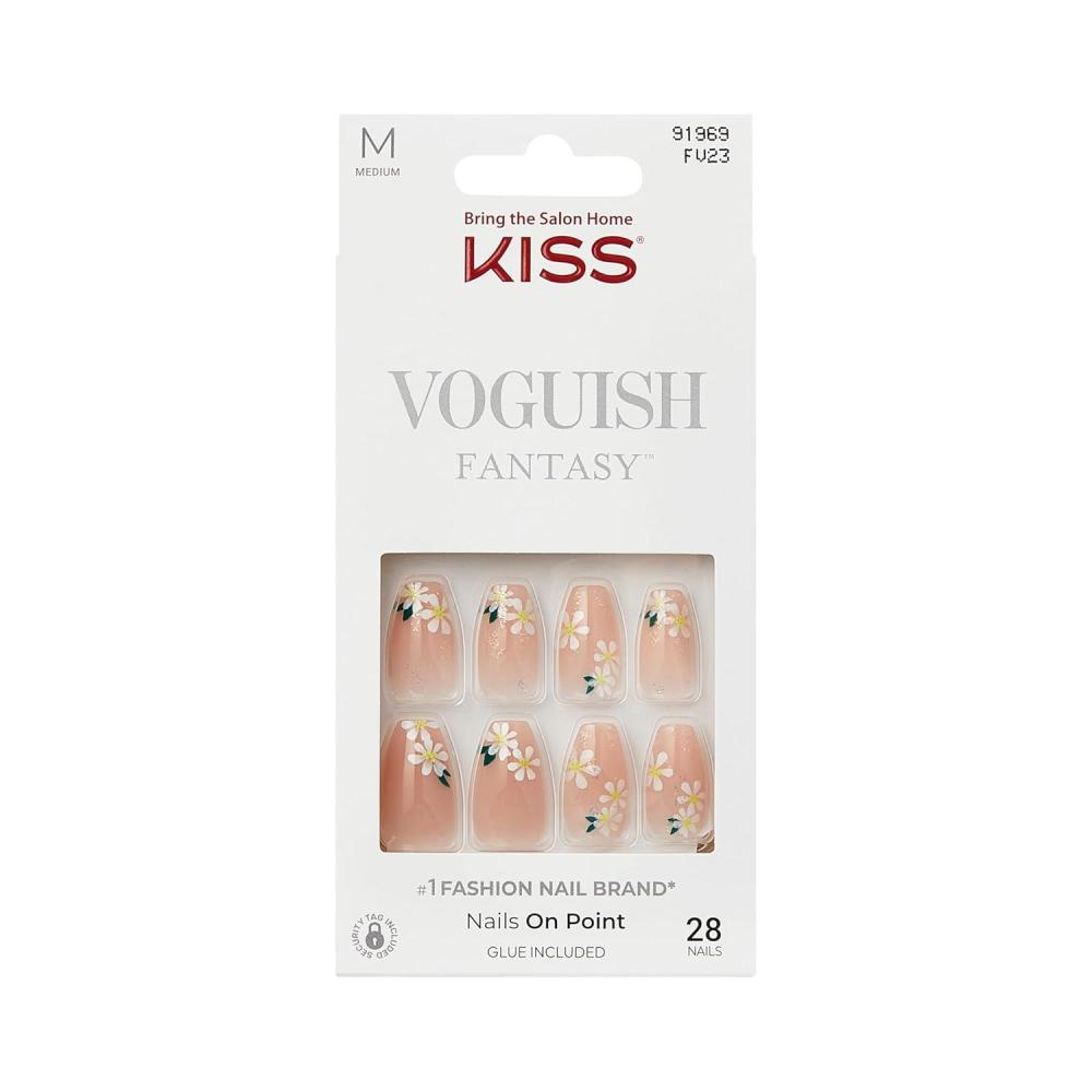 imageKISS Voguish Fantasy Press On Nails Nail glue included Hush Rush Black Short Size Coffin Shape Includes 28 Nails 2g Glue 1 Manicure Stick 1 Mini file4 Wheel Drive
