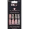 KISS Masterpiece One-Of-A-Kind Luxe Manicure, Premium Acrylic Fake Nails with Pink Gel Nail Glue, Manicure Stick, Mini Nail File, & 30 Glue On Nails Including 12 Accent Nails(Pink with diamonds)