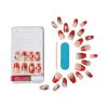 KISS Voguish Fantasy Halloween Nails, Black & Pink, X-Long Length, Stiletto Shape, Pink Gel Nail Glue (2g), Mini Nail File, Manicure Stick, & 28 Fake Nails(Nightmare)