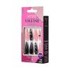 KISS Voguish Fantasy Halloween Nails, Black & Pink, X-Long Length, Stiletto Shape, Pink Gel Nail Glue (2g), Mini Nail File, Manicure Stick, & 28 Fake Nails(Fright Night)