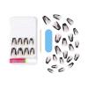 KISS Voguish Fantasy Halloween Nails, Black & Pink, X-Long Length, Stiletto Shape, Pink Gel Nail Glue (2g), Mini Nail File, Manicure Stick, & 28 Fake Nails(Franken-tastc)
