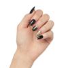 KISS Voguish Fantasy, Press On Nails, Nail glue included, ‘Hush Rush’, Black, Short Size, Coffin Shape, Includes 28 Nails, 2g Glue, 1 Manicure Stick, 1 Mini file(Hush Rush)